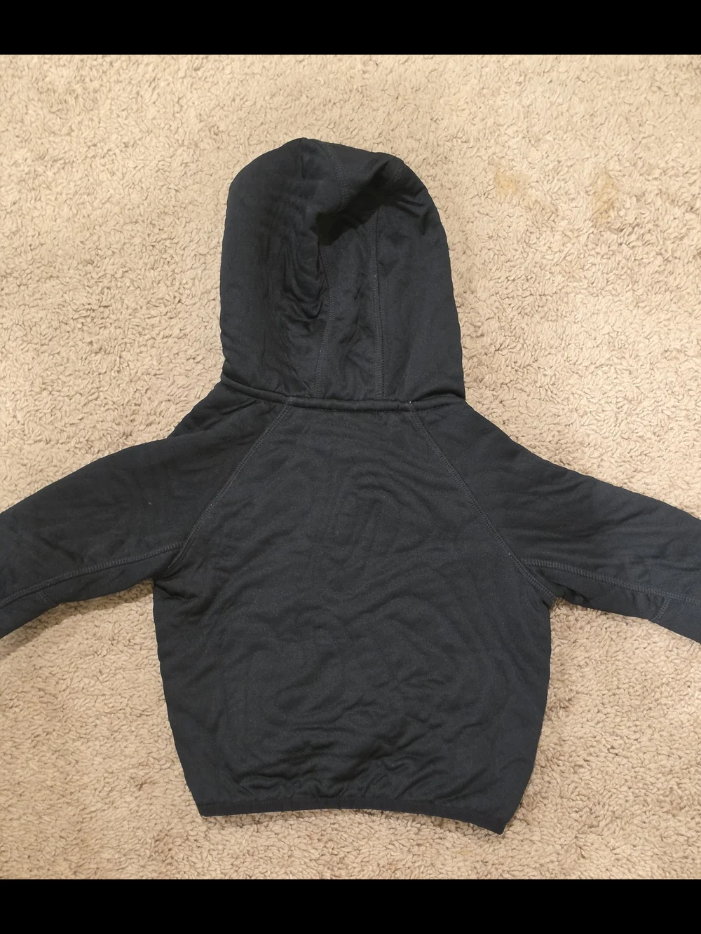 Nike Kids Black Hooded Puffer Pullover with Front Pocket
